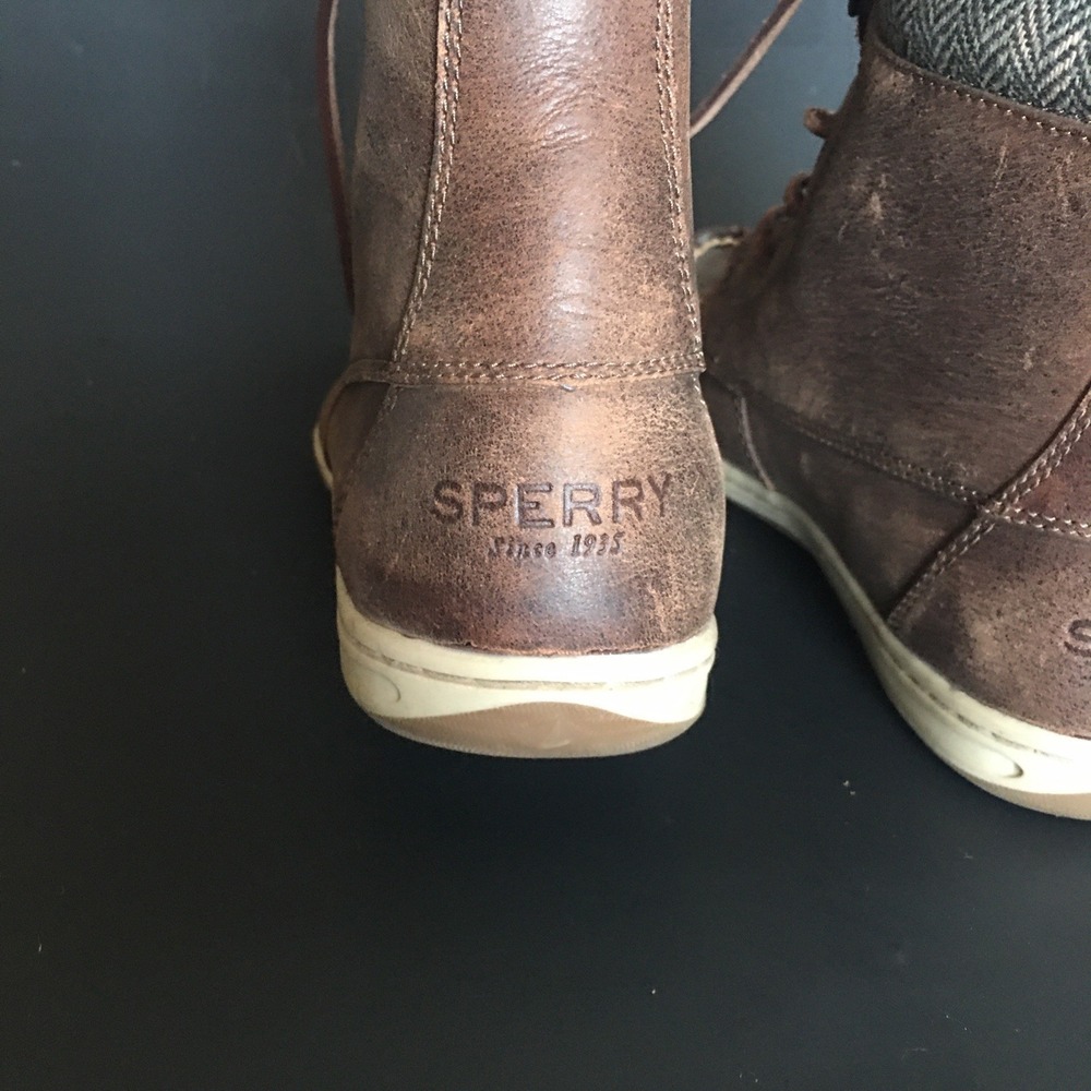 SPERRY Top Sider Women's Size 7.5M Brown Leather Ankle Boots. EUC - Picture 7 of 16